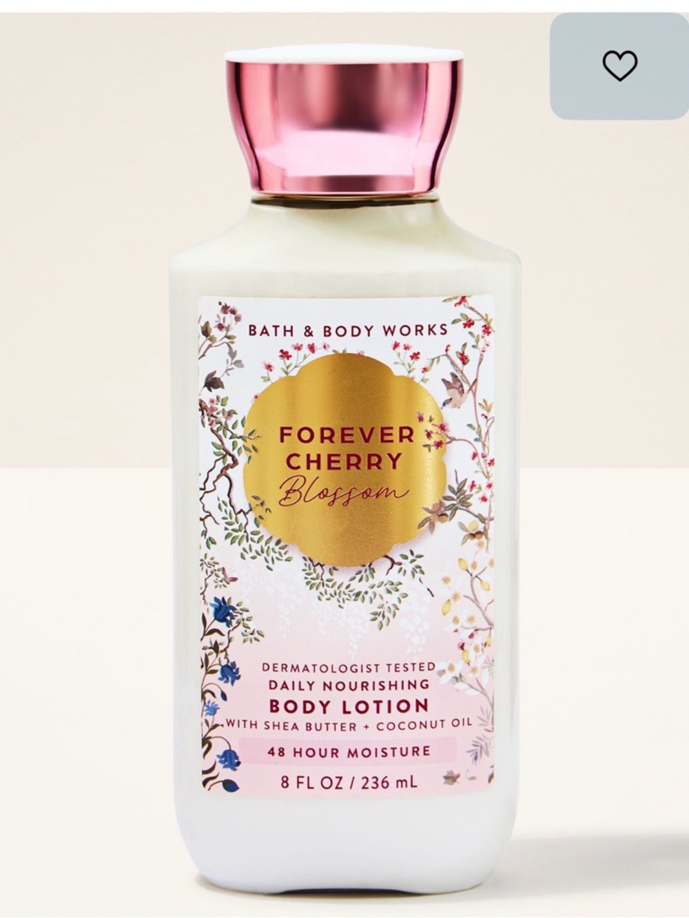 Bath & Body Works Forever Cherry Blossom Lotion - Pink & Gold